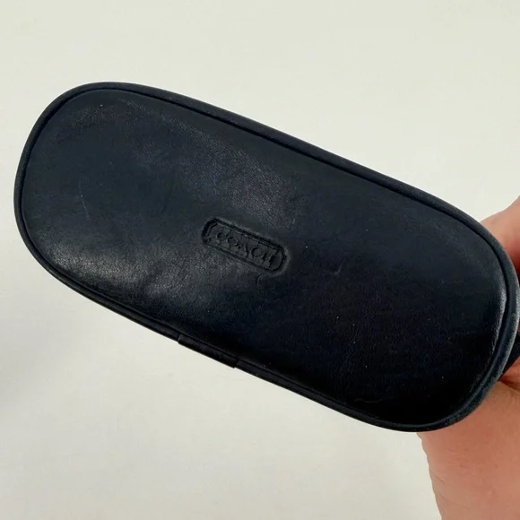 Coach Classic Vintage Dome Blue Leather Legacy Rare Zip Coin Purse Cosmetic Y2K - Picture 4 of 7